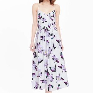 Banana Republic Floral Pintuck Midi Dress